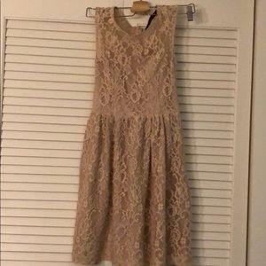 Zara blush pink lace dress